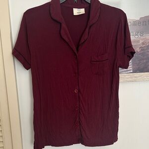 Size Small VDRNY Burgundy PJ Top